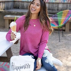 Grace & Lace Saturday Sweatshirt raspberry xsmall